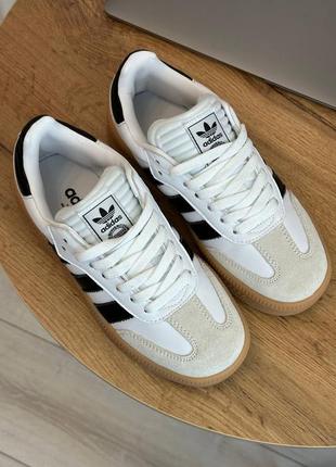 Adidas samba xlg white black platform жіночі кросівки адідас самба шкіряні6 фото