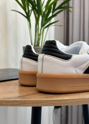 Adidas samba xlg white black platform жіночі кросівки адідас самба шкіряні5 фото