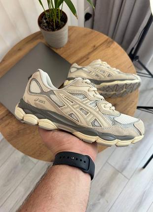 Asics gel-nyc grey кроссовки акс гель замшевые серые демисезонные