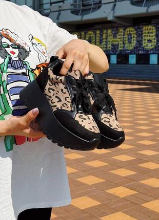 Кросівки  колір - беж та чорні матеріал - еко шкіра.9 фото