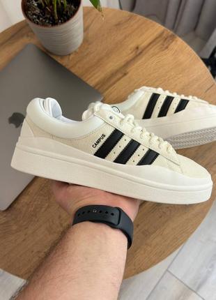 Adidas campus x bad bunny white black женские кроссовки адедас кампус х бед бани белые
