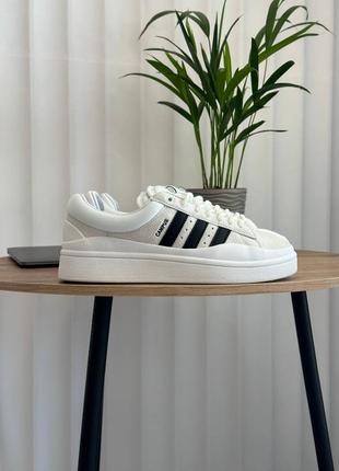 Adidas campus x bad bunny white black женские кроссовки адедас кампус х бед бани белые