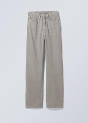 Серые прямые джинсы weekday grey rowe extra high straight jeans
