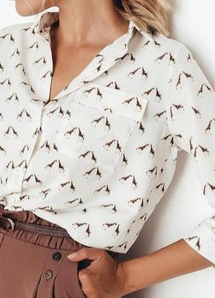 Женская оригинальная рубашка принт жирафы