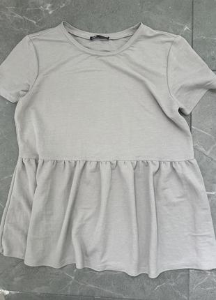 Футболка zara футболка с баской zara