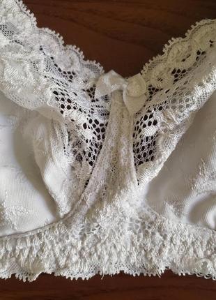 M&s бюстгальтер белый кружевной мягкий без косточек  80e 85d 90c5 фото