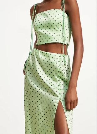 Костюм спідниця топ zara в горох