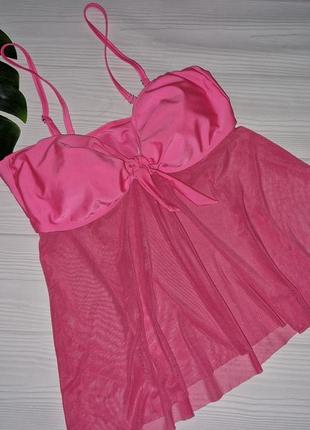 Рожевий верх майка- туніка від купальника батал р.52-54