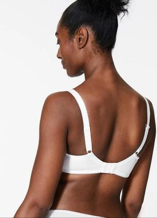 M&s бюстгальтер белый кружевной мягкий без косточек  80e 85d 90c2 фото