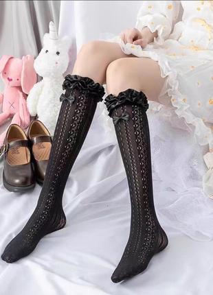 Шкарпетки лоліта мереживо колір чорний.
розмір універсальний