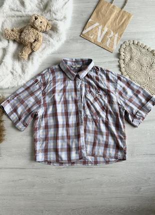 Укороченная рубашка в нейтральном цвете 🌸