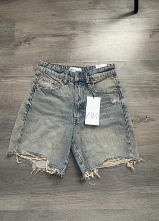 Джинсовые бермуды шорты zara