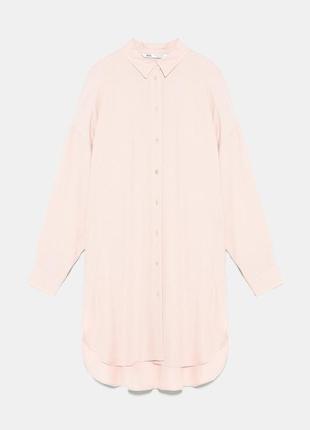 Платье-рубашка туника новая коллекция zara в легкий рубчик платье -туника рубашка легкая