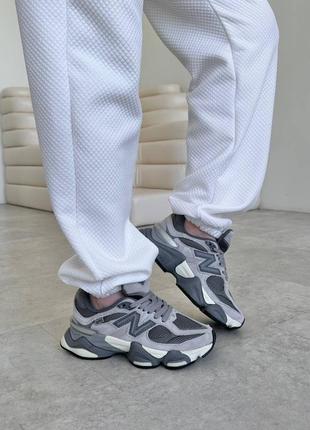 Жіночі кросівки в стилі new balance 9060 нью беленс / демісезонні / весняні, літні, осінні / замша, шкіра, текстиль / бежеві, сірі, чорні, білі