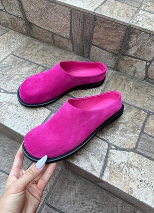 Клоги женские из натуральной замши