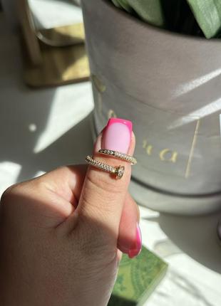 Каблучка гвоздик в стилі картьє cartier позолота