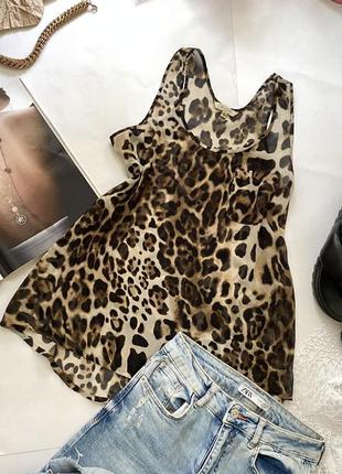 Жіноча шифонова леопардова майка,блузка 🐆