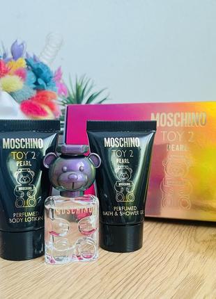 Оригінал набір moschino toy 2 pearl парфуми гель для душу крем молочко тіла