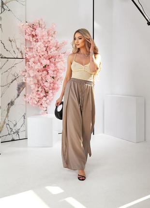 Летние женские брюки с разрезами по бокам alb-99