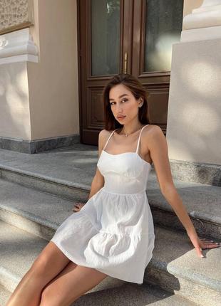 Легенька сукня міні з льону