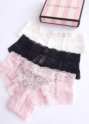 Набор кружевных трусиков victoria's secret виктория сикрет оригинал