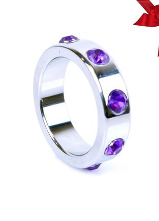 Эрекционное кольцо с фиолетовыми камнями  64-00006