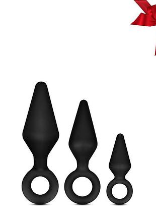 Набір анальних пробок luxe wearable night rimmer kit black, черный