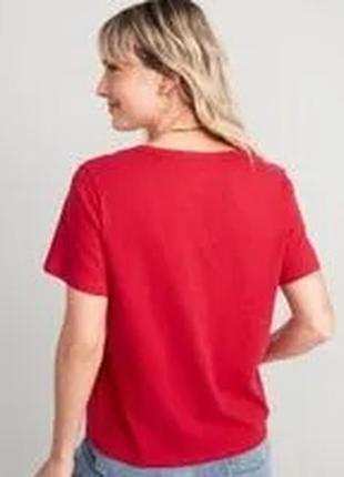 Женская красная футболка old navy2 фото