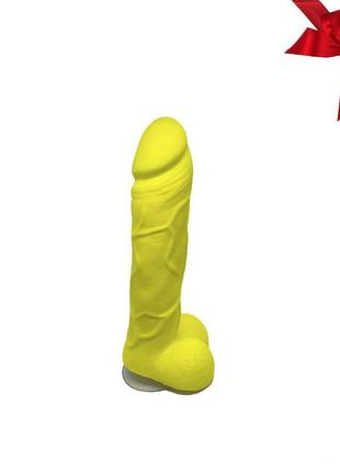 Крафтовое мыло-член с присоской чистий кайф yellow size l, натуральное  so2644