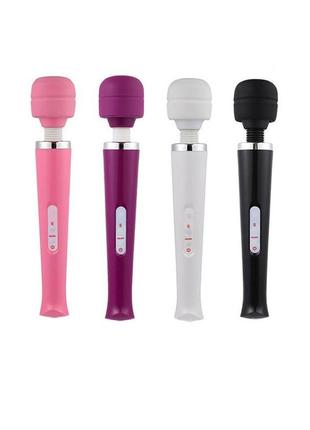 Вібромасажер зі знімною головкою magic massager wand, білий