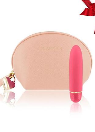 Вибропуля rianne s - classique vibe мини-вибратор на 7 режимов, чехол-косметичка coral  so3877