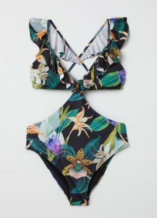 Монокини h&m купальник женский с тропическим принтом