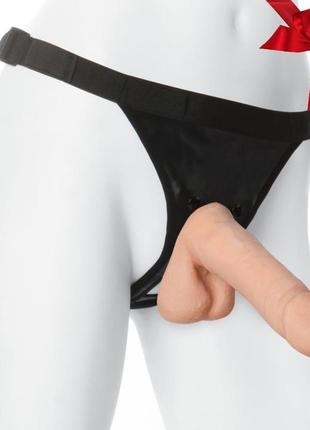 Трусики со страпоном doc johnson vac-u-lock 7 inch ultraskyn ultra harness, диаметр 4,3см  so1986