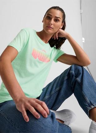 Футболка жіноча puma, колір ментоловий😍