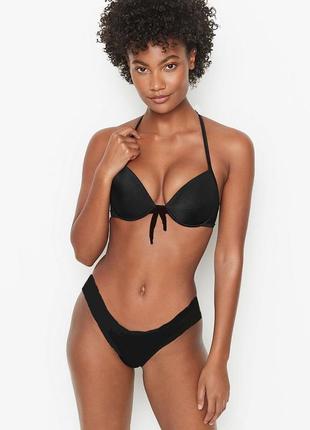 Victoria's secret оригінал gorgeous подвійний пуш ап великий купальник чорний через шию 75a 80a 70b 75b 80b стринги танго бразиліан роздільний