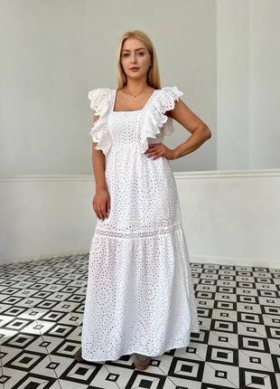 Біла сукня з проши максі довжини від dixie italy