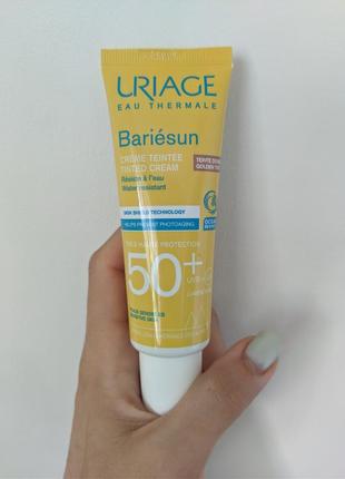 Крем тональний сонцезахисний uriage bariesun, золотистий тон, spf 50+, 50 мл