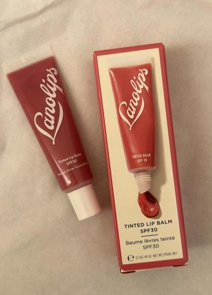 Тинт для губ увлажняющий блеск с спф с spf lanolips оттенок rhubarb