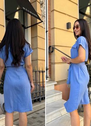 Сукня сорочка жіноча довга міді легка повсякденна з поясом базова чорна зелена бежева синя...