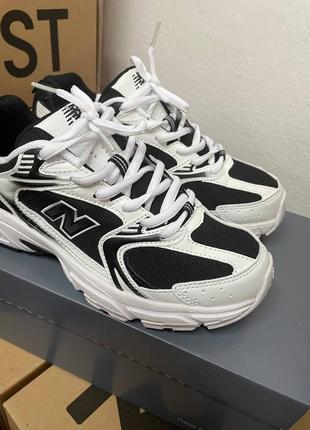 New balance 53о premium кроссовки25 беленс кожаные с сеткой демисезонные4 фото