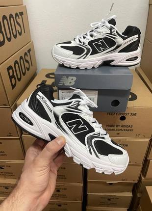 New balance 53о premium кроссовки25 беленс кожаные с сеткой демисезонные2 фото