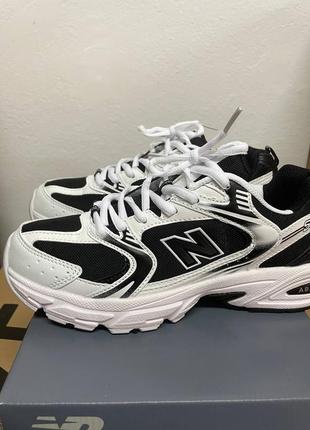 New balance 53о premium кроссовки25 беленс кожаные с сеткой демисезонные5 фото