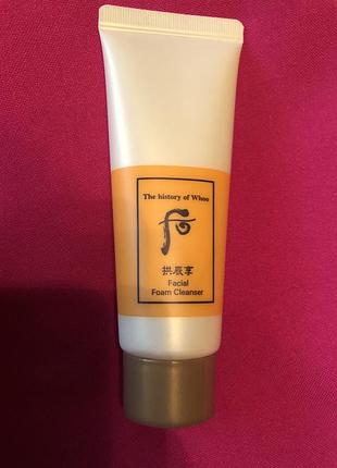 Пенка для умывания для сухой кожи the history of whoo gongjinhyang facial foam cleanser, 40 мл