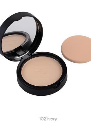 Пудра компактна для обличчя bogenia velvet matte powder - 102-ivory-слонова-кістка