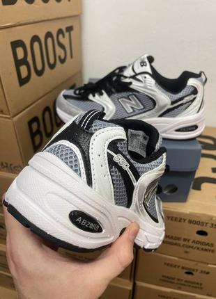 New balance 53о premium кроссовки25 беленс кожаные с сеткой демисезонные4 фото