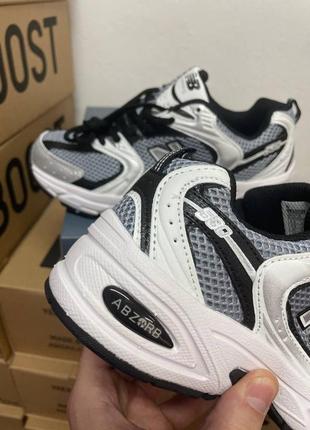 New balance 53о premium кроссовки25 беленс кожаные с сеткой демисезонные5 фото