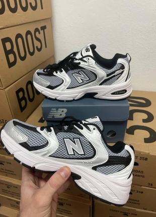 New balance 53о premium кроссовки25 беленс кожаные с сеткой демисезонные3 фото