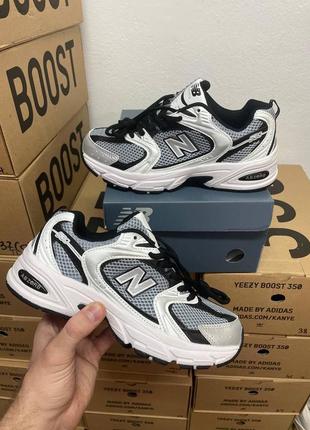 New balance 53о premium кроссовки25 беленс кожаные с сеткой демисезонные2 фото