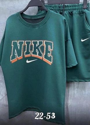 Зеленый спортивный костюм мужская футболка шорты nike