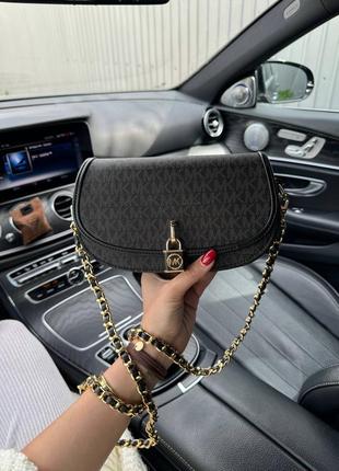 Сумка женская в стиле michael kors black brown2 фото